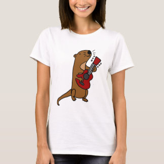 Lustiger Seeotter, der Gitarre spielt T-Shirt