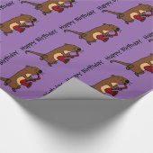 Lustiger Seeotter, der Saxophon spielt Geschenkpapier (Ecke)