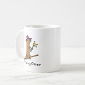 Lustiger Seeotter-Zauberer-Cartoon Kaffeetasse (Vorderseite Links)