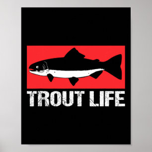 Lustiger Seesaibling Angler Fischen Forellen Leben Poster