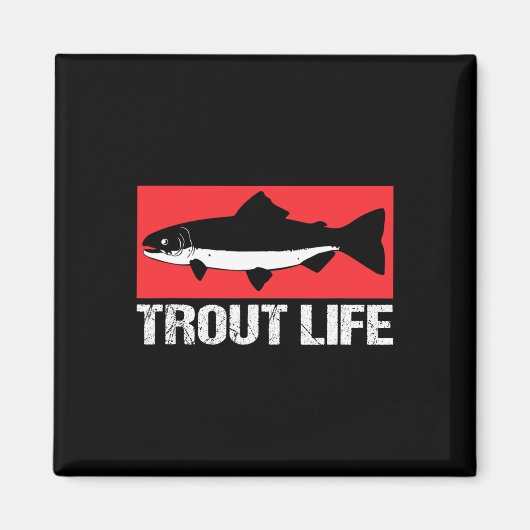 Lustiger Seesaibling Angler Forellen Leben Magnet (Vorne)