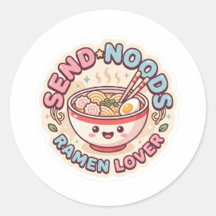 Lustiger Send Noods Aufkleber - Süße Kawaii Ramen 