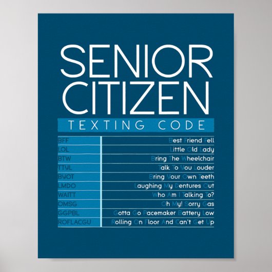 Lustiger Senior-Bürger-Textcode Cooler Opa Poster (Vorne)