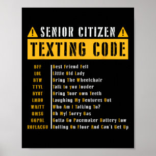 Lustiger Senioren-Bürger-Textcode Vintage Gif Poster