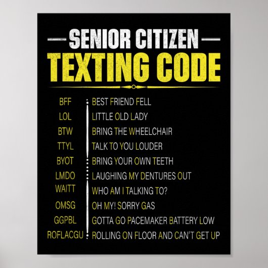 Lustiger Senioren-Bürger-Texting-Code Vatertag Poster (Vorne)