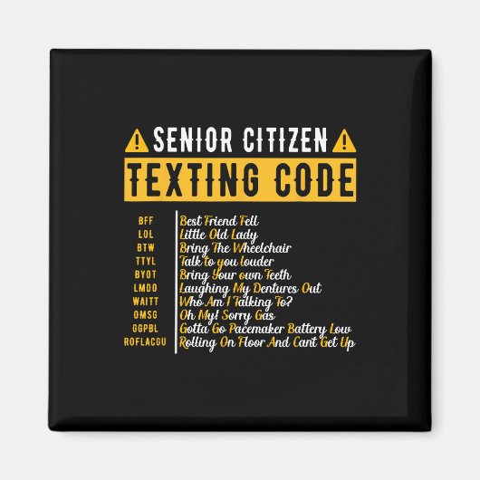 Lustiger Senioren-Textcode Vintage Gra Magnet (Vorne)