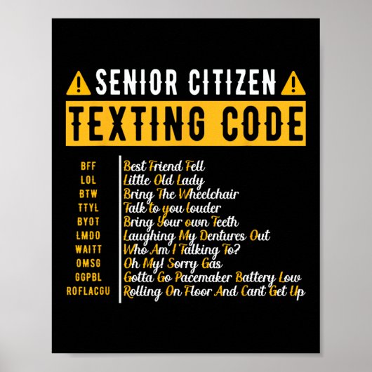 Lustiger Senioren-Textcode Vintage Gra Poster (Vorne)