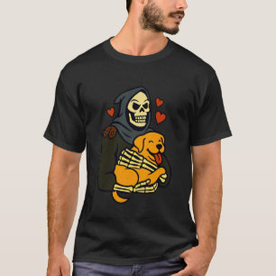 Lustiger Sensenmann Retriever Hund Halloween Fan S T-Shirt