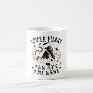 Lustiger Sensenmann-Skelett-Halloween-Kostüm Kaffeetasse