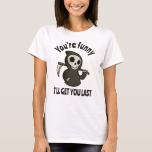 Lustiger Sensenmann-Skelett Halloween-Kostüm T-Shirt
