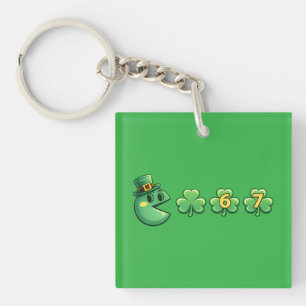 Lustiger Shamrock 6 7 Meme Gamer St. Patricks Tag Schlüsselanhänger
