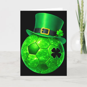 Lustiger Shamrock Kobold Fußball St. Patrick Männe Karte