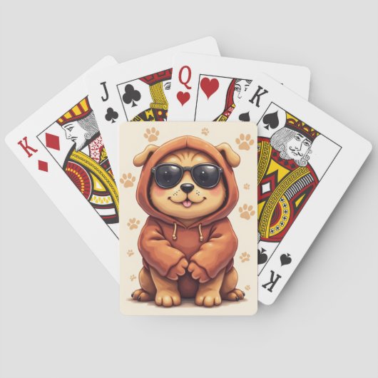 Lustiger Shar-Pei Kawaii Hund Spielkarten (Rückseite)