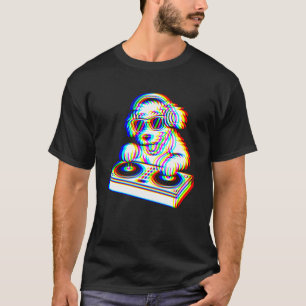 Lustiger Sheepadoodle DJ Glitch Rave EDM Musikpart T-Shirt