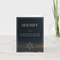 Lustiger Sheriff Gratulation zum Recht zu Schweige
