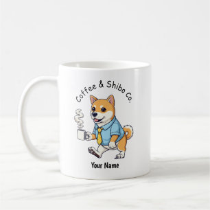 Lustiger Shiba Inu Hund Geschäftsanzug Kaffee Kaffeetasse