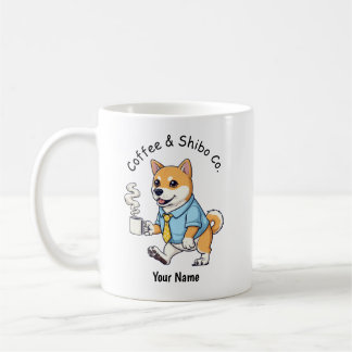 Lustiger Shiba Inu Hund Geschäftsanzug Kaffee Kaffeetasse