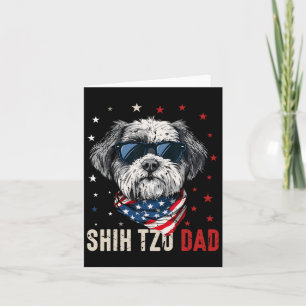 Lustiger Shih Tzu Vater Usa Sterne 4. Juli Vaterta Karte