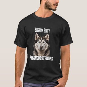 Lustiger Siberian Husky Besitzer Wasserfarben Kuns T-Shirt