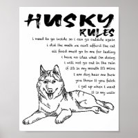 Lustiger Siberian Husky Hund Handgezeichnete Kunst