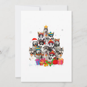 Lustiger Siberian Husky Weihnachtsbaum Haustier Hu Feiertagskarte