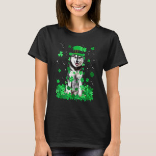 Lustiger sibirischer Husky-Hund St. Patrick S Tag T-Shirt