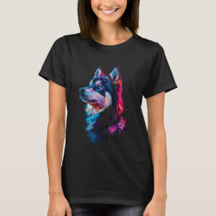 Lustiger Sibirischer Husky-Impressionismus T-Shirt