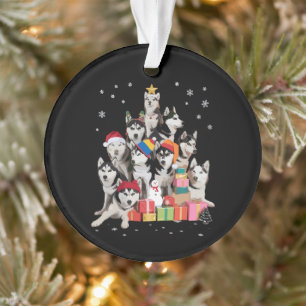 Lustiger Sibirischer Husky Weihnachtsbaum Haustier Ornament