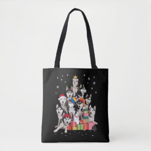 Lustiger Sibirischer Husky Weihnachtsbaum Haustier Tasche
