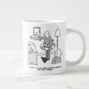 Lustiger Sicherheits-Compliance-Goldfisch-Cartoon Jumbo-Tasse