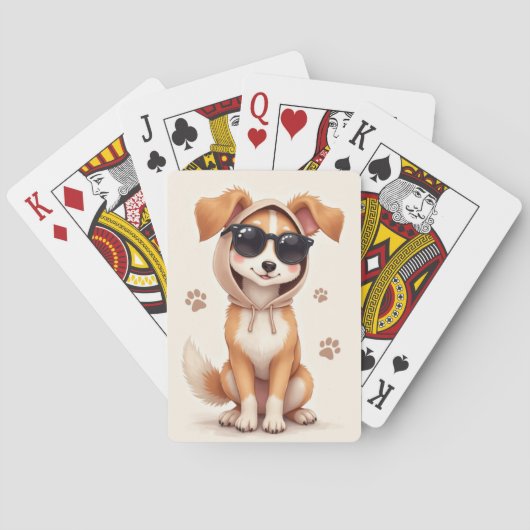 Lustiger Silken Windhound Kawaii Hund Spielkarten (Rückseite)