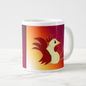 Lustiger sitzender Hahn Jumbo-Tasse (Vorderseite Rechts)