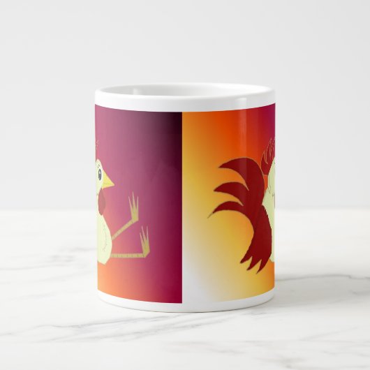 Lustiger sitzender Hahn Jumbo-Tasse (Vorderseite)