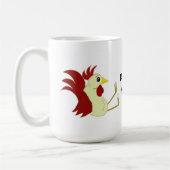 Lustiger sitzender Hahn Kaffeetasse (Links)