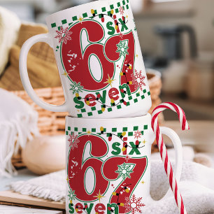 Lustiger Six Seven 67 6 7 Meme Spaß Weihnachten 15 Kaffeetasse