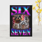 Lustiger Six Seven 67 Meme 67 Waschbär Meme Bootle Karte (Gelbe Blume)