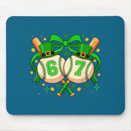 Lustiger Six Seven 67 Meme Baseball Mousepad (Vorne)
