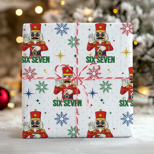 Lustiger Six Seven 67 Meme Nussknacker Weihnachts Geschenkpapier