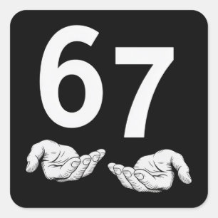 Lustiger Six Seven 6 7 Meme Gen Alpha Slang 6 7 Hä Quadratischer Aufkleber