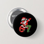 Lustiger Six Seven 6 7 Meme Santa Dab Weihnachten Button (Vorne & Hinten)