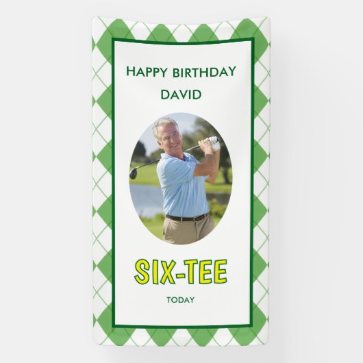 Lustiger Six-tee Golf 60. Geburtstag  Banner (Vertikal)