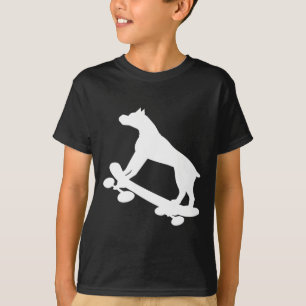 Lustiger Skateboard fahrender Boxerhund Skateboard T-Shirt