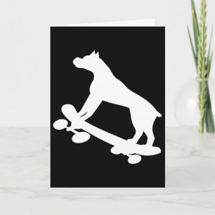 Lustiger Skateboarding-Boxerhund Skateboard Skater Karte