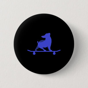 Lustiger Skateboarding-Hund Französische Bulldogge Button