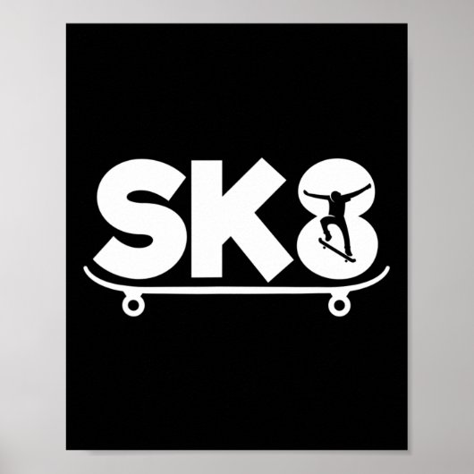 Lustiger Skater Skateboardfahren  Poster (Vorne)
