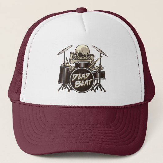 Lustiger Skeleton Schlagzeuger Truckerkappe (Vorderseite)