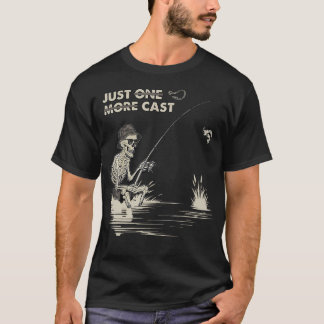 Lustiger Skelett-Angler Ein Letzter Wurf Fischer T-Shirt
