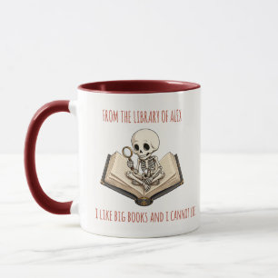 Lustiger Skelett-Bookworm individuell zweifarbiger Tasse