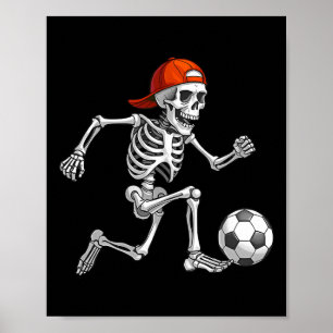 Lustiger Skelett-Fußball Männer Jungen Kinder Hall Poster