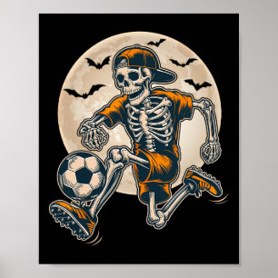 Lustiger Skelett-Fußball Männer Jungen Kinder Hall Poster